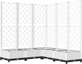 vidaXL fehér polipropilén rácsos kerti ültetőláda 120 x 120 x 121,5 cm