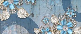 Kép - kék virágok (120x50 cm)
