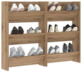 Cipőszekrény 2 pcs Artisan tölgy 60 x 18 x 90 cm Faanyag
