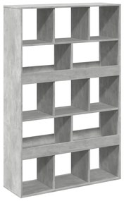 betonszürke szerelt fa könyvespolc 100 x 33 x 156,5 cm