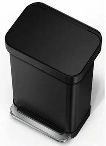 Simplehuman Téglalap alakú pedálos szemetes 45 l,fekete