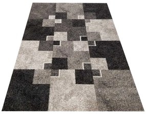 Egyedi bézs szőnyeg négyzet motívummal Szélesség: 80 cm | Hossz: 150 cm