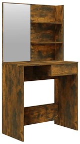 Füstös tölgyszínű fésülködőasztal tükörrel 74,5 x 40 x 141 cm
