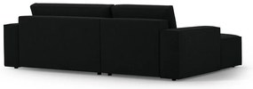 Fekete buklé kinyitható sarokkanapé (bal oldali) Jodie – Micadoni Home