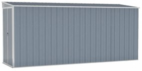 szürke acél falhoz erősíthető kerti fészer 118 x 382 x 178 cm
