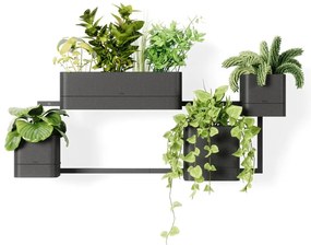 Műanyag virágcserép készlet fűszernövényekhez, 4 db-os -függő Cubiko – Umbra