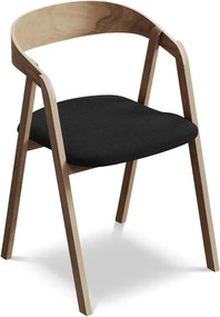 Fekete tömörfa étkezőfotel Erika – Makamii