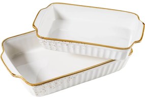 Mäser 2 részes sütőtál-készlet Pintar White barnapöttyös