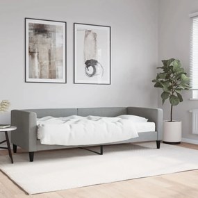 világosszürke szövet kanapéágy matraccal 80 x 200 cm