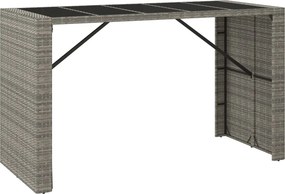 vidaXL szürke polyrattan üveglapos kerti asztal 185 x 80 x 110 cm