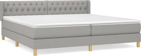 vidaXL világosszürke szövet rugós ágy matraccal 200 x 200 cm