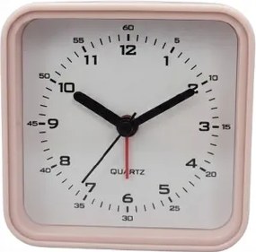 Analóg ébresztőóra világos rózsaszín riasztással – csendes Tronic Basic mechanizmus