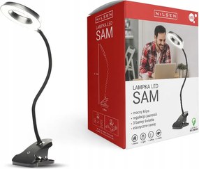 LED-es lámpa csiptetővel Polcra szerelhető asztali érintőképernyős lámpa Nilsen