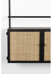 Fekete rattan bortartó szekrény Guuji - White Label