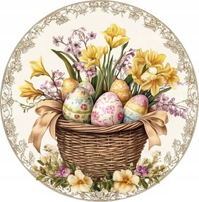 Kerámia poháralátét Húsvéti virágkosár és húsvéti tojás