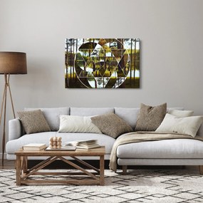 Kép - Geometrikus kollázs a skandináv erdők hátterében (90x60 cm)