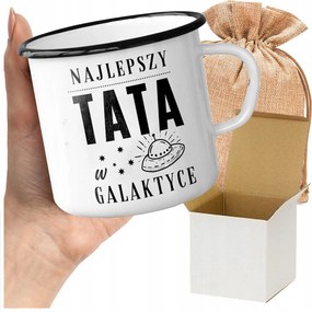 Zománcozott Bögre Nyomott Mintával A Galaxis Legjobb Apukája Apák Napi Ajándék