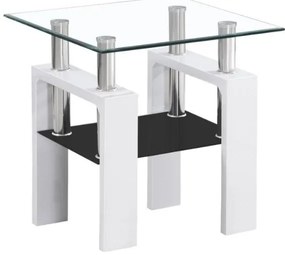 Lisa IV dohányzóasztal, átlátszó / fehér