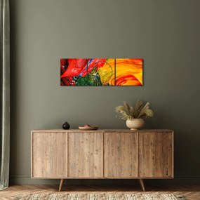 Kép - Kékítő absztrakció ecsettel (órával) (90x30 cm)
