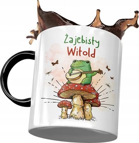 Fekete Bögre Witold Férj Kollégának Ajándék Nyomtatott Fotóval