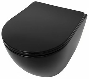 Delano fali rimless WC soft-close ülőkével fekete
