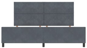 Sötétszürke Bársony Ágykeret 200x200 cm