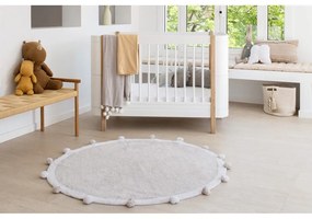 Világosszürke mosható kézi szövésű pamut gyerek szőnyeg ø120 cm Bubbly – Lorena Canals