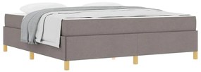 Boxrugós ágy matracmal Taupe és fehér 180 x 200 cm szövet