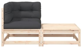 kerti sarokkanapé párnákkal és lábtartóval