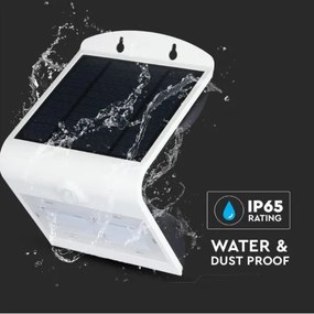 LED Napelemes érzékelős fali lámpa LED/3W/3,7V 3000/4000K IP65 fehér