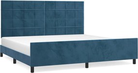 vidaXL sötétkék bársony ágykeret matrac nélkül 200x200 cm
