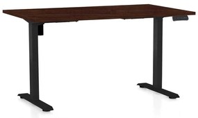 OfficeTech B állítható magasságú asztal, 120 x 80 cm, fekete alap, wenge