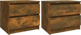 vidaXL 2 db füstös tölgyszínű szerelt fa éjjeliszekrény 50x39x43,5 cm