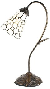 Tiffany asztali lámpa Fehér Barna 30x17x48 cm