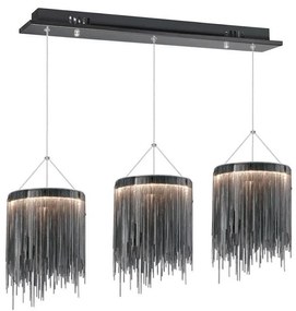 LED Csillár zsinóron CASCATA BLACK 3xLED/54W/230V