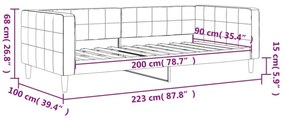 fekete bársony kanapéágy 90 x 200 cm