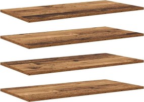 vidaXL Polcos könyvespolc 4 pcs Barna 80 x 40 x 1,5 cm Faanyag