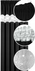 Készfüggöny 145x160 matt strasszokkal szalagfüggöny strasszokkal