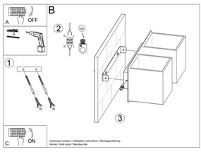 Sollux SL.0657 - QUAD fali lámpa 2xG9/40W/230V fekete
