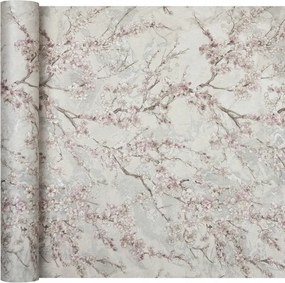 Fali tapéta finom rózsaszín cseresznye virágok csillámos rét gallyak