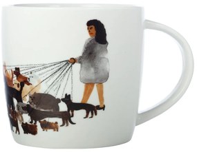Fehér porcelán bögre 400 ml Dog Walker – Maxwell &amp; Williams