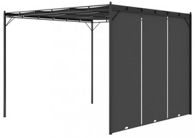 vidaXL antracitszürke kerti pavilon oldalfüggönnyel 3 x 3 x 2,25 m
