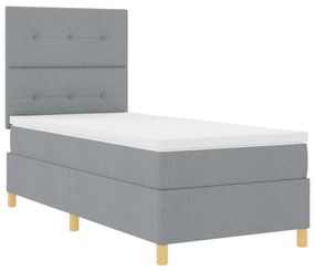 Boxspring Ágy Mattal és LED Fény Szürke 90x190 cm Szövet