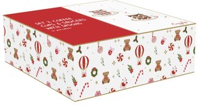 Karácsonyi Porcelán eszpresszó kávés csésze + alj kanállal 2 személyes díszdobozban Christmas Twist