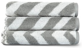 Fehér-szürke pamut törölköző 33x33 cm Chevron – Foutastic