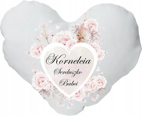 Szív párna fehér szív névvel Ajándék nagyinak unokának 40cm