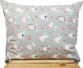 Prémium gyerek pamut párnahuzat kislánynak nyuszi táncoló 30x50