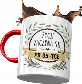 Piros Bögre Születésnapra 35 35-es 35-ös Ajándék Nyomtatott Fotóval