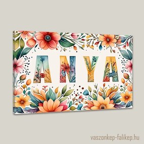 ANYA virágokkal 1 – Színes, prémium falikép ajándékba 60x40 cm