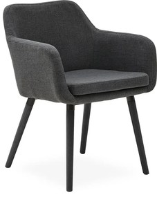 Charlton design karfás szék, sötétszürke szövet